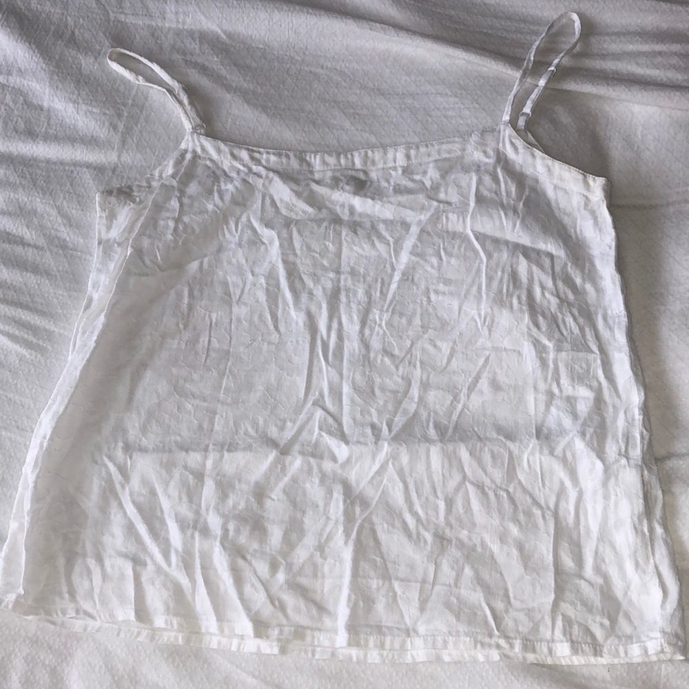 SOLD White Floral Tank
